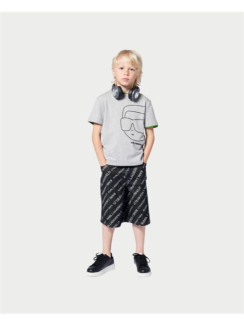 Karl Lagerfeld children's Bermuda shorts with all-over logo KARL LAGERFELD | Z30415Z20